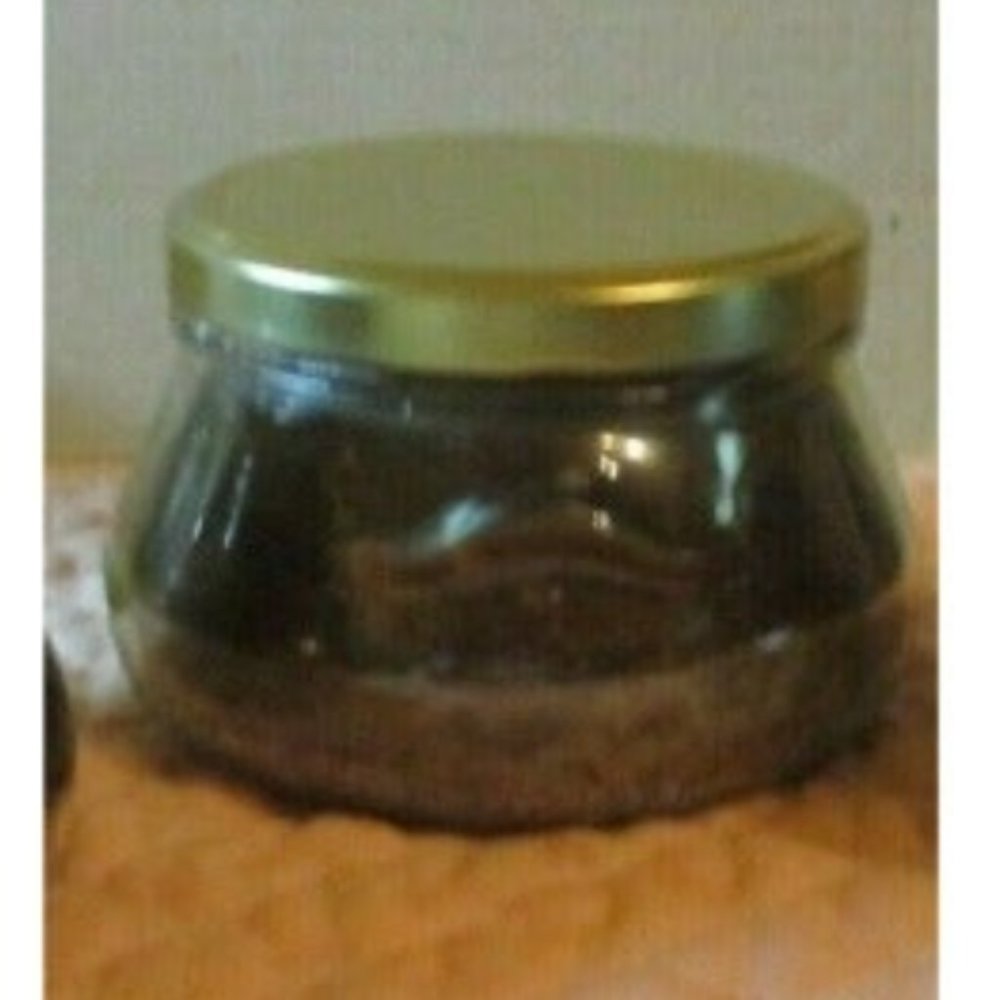 Candle Jar With Gold Tone Lid Sugar Cookie 5" x 3.5" x 3" 2#'s Average